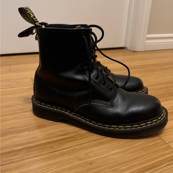 Black 1460 Double Stitch Lace-Up Boots - Picture 2 of 3